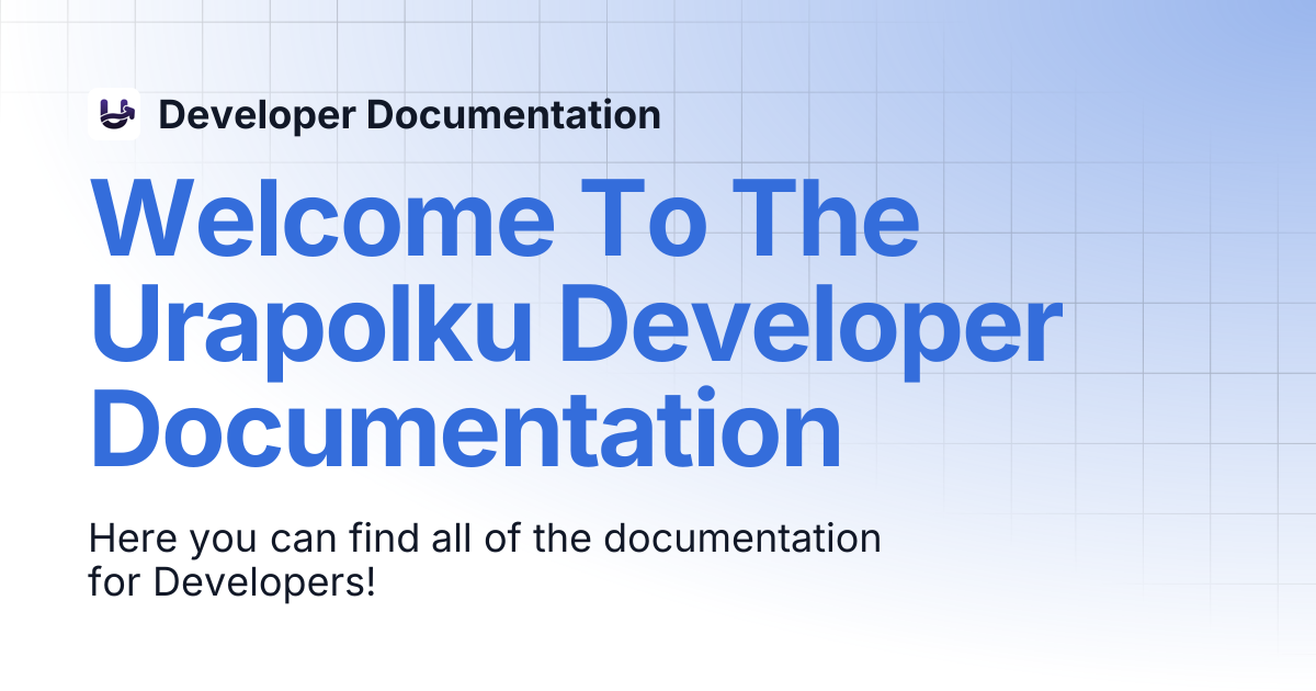 Welcome To The Urapolku Developer Documentation | Developer Documentation